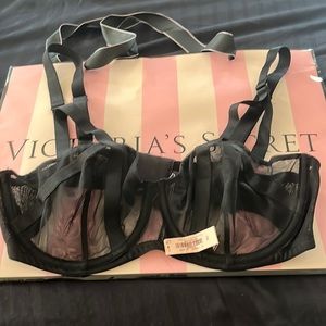 Black Victoria Secret Very Sexy Unlined Balconette Bra